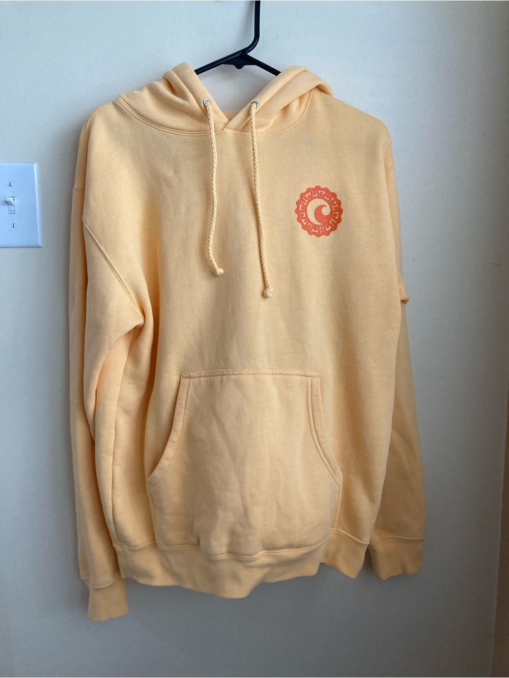 Yellow Logo Pullover Hoodie with Front Pocket